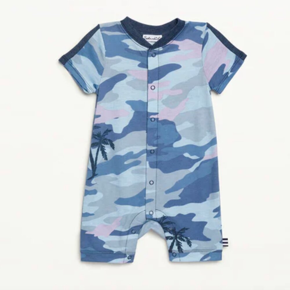 NWOT Splendid Infant Boy Palm Tree Camo Short Sleeved Onesie  6-9 months